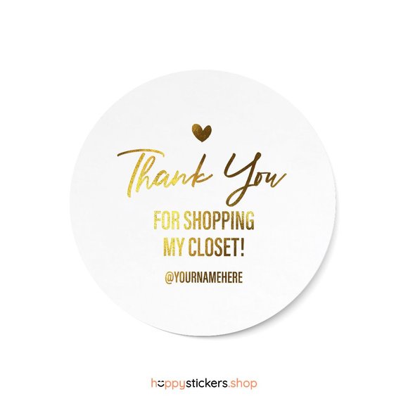 Thank You For Shopping My Closet! Stickers & Labels with your custom wording - Picture 3 of 17